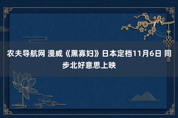 农夫导航网 漫威《黑寡妇》日本定档11月6日 同步北好意思上映